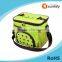 Foldable cooler lunch bag with outside pocket