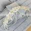 Women Wedding Party Hair Accessory Gold Headband Side Wave Metal Chain Headpiece Fashion Faux Pearl Beads Hair Jewelry Festival