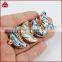 Gold plated crescent jewelry beads abalone shell pendant