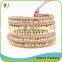 Rock Crystal Mix Gold On Real Leather Wholesale Wrap Bracelet