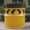 Rotational plastic road crash barrier