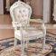 upscale leather solid wood chairs Italian style carved white wedding chairs