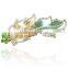 fashionable leaves shape alloy enamel crystal hair clip