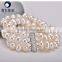 Latest Design Cultured White color 7-8mm freshwater natural pearl bracelets for women