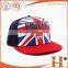 2016 top quality blank wool fabric 6 panel snapback hat