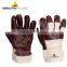 Deltaplus cowhide gloves with cotton palm and back reinforcement safety gloves