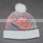 2015 FASHION SUBLIMATION PRINTING BEANIE HAT WITH TOP POMPOM