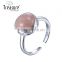 japanese jewelry designers silver copper adjustable finger rings jewelry with pink stone for women