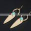 2016 Unique Fashion Design Gold Plated Polishing Turquoise Drop Earrings