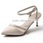 Elegant women pumps dress shoes lady ankle strap heel shoes with genuine leather