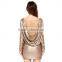 2016 New Fashion Evening Dresses Wholesale, new deep V neck sequin evening dresses with self-cultivation exposed backpack hip