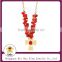 Handmade Fashion Stainless Steel Red Crystal Religious Jesus Cross Pendant Rosary Chains Necklace Jewelry Set For Womens Gift