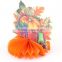 Huge Vintage Thanksgiving Fall Hallmark Paper Honeycomb Pumpkin Centerpiece