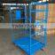 Heavy duty folding wire mesh roll container trolley cart