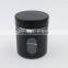 Black Colored Iron Covered Glass Storage Jar with Metal Screw Lid