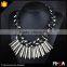 Turquoise and Alloy Spiker Drop Fashion Wheat Design Choker Necklace