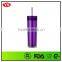 16oz wholesale bpa free plastic skinny tumbler with lid and straw