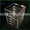 special storage drawer box for cosmetic, high quality handmade black acrylic makeup organizer wholesale