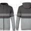 plain contrast 2 colors zipper sports hoodies for men's tracksuits