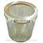 recyclable feature silver round mesh tin can for gift packing