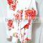 vintage thai retro HIPPIE BOHO HAWAII FLORAL Hibiscu print kimono MAXI DRESS cover up kaftan gypsy short dress white