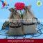 Fancy ecofriendly drawstring hessian bag for gift packing