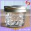 Fancy 125ml mini glass jar for jam with metal lid