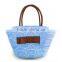 Colorful fashion handmade woven straw beach bag