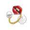 925 solid sterling silver sexy lips pearl beads adjustable ring fashion women jewelry 6220035