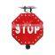 Customized LED stop sign with pole solar power 600mm traffic sign board