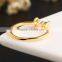 Wholesale fashion jewelry real gold plated clear crystal bowknot rings