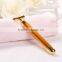 T shaped mini hanheld vibrating massager roller 24K gold beauty massage bar facial anti-wrinkle roller
