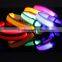 Magnetic bright colors dog collars with colorful LED lights