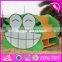2017 New design double sided frog wooden kids toy storage W08C213