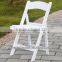 white resin folding chair with PVC white PAD