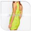 2016 sexy one-shoulder green slinky bodycon bandage dress