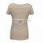 Sexy big neckline short sleeve tight fitted women t-shirt