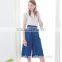 latest design high waist lady fashion classic blue jeans pants