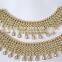 Bridal Golden crystal broad payal ANKLETS pair feet bracelet