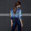 hot sale women denim shirt with pocket and block fashion design hot sale