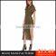 MGOO Wholesale High Fashion Army Green Buttons Up Shirt-Style Summer Dress Midi Split Leg A Line Two Pockets Women Casual Dress