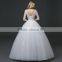 MGOO Beaded Embroidery Wrap Chest Cream Crepe Empire Vintage Wedding Dress Formal Dress With Half Sleeve