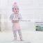 European Style Baby Girls Knitted Stripped Hats Pink , Girls Hats With Ties