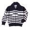 Turn Down Collar Children Stripe Knitting Patterns Sweater