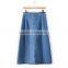 EY0582A 2015 New Style Women Tall Waist Pure Color Single-breasted Cowboy Short Skirt in Front of it