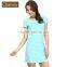 Qianxiu Summer Short Cotton Striped Nightgown