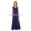 Onen high quality anti-pilling long sleeve lace chiffon v-neck maxi ankle sexy bodycon tight dress pattern