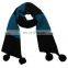 2015 ladies' fashion winter warm knit check scarf with pompom