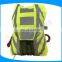yellow color high visibility waterproof reflective safety backpack for outdoors