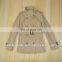 Elegant women's high quality beige winter coat with waist band cotton polyester coat